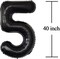 Black 50 Number Balloons Giant Jumbo Number 50 Foil Mylar Balloons for Women Men 50th Birthday Party Supplies 50 Anniversary Events Decorations